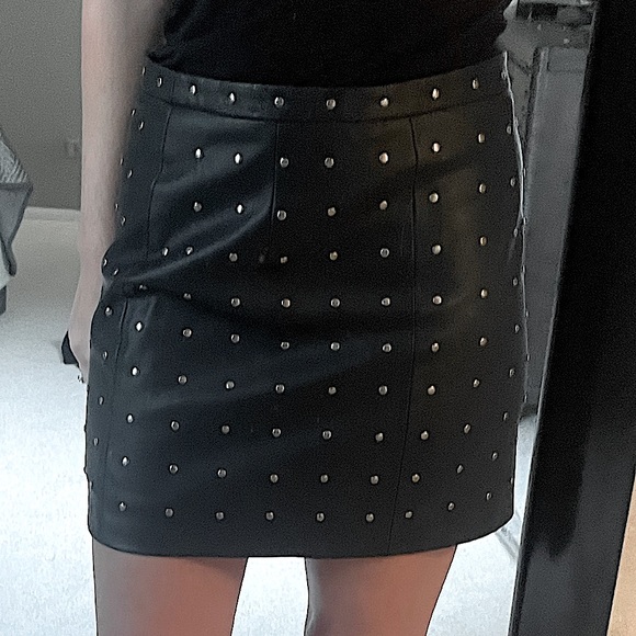 Zara Faux Leather Studded Mini Skirt - Picture 5 of 5